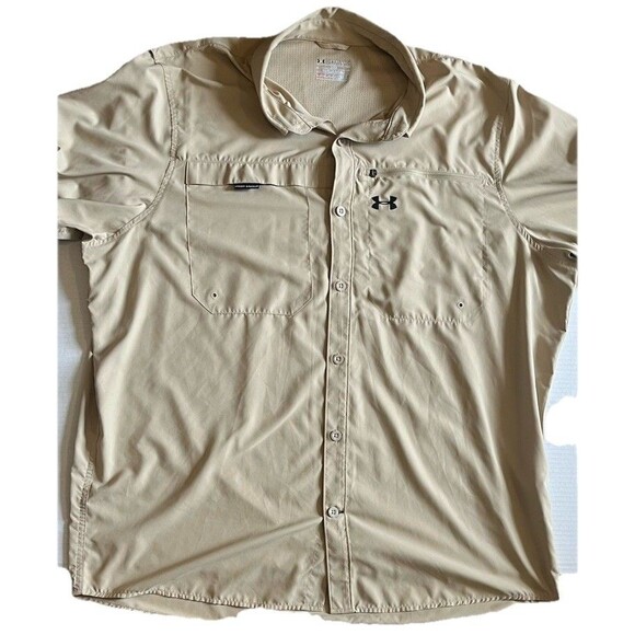 Under Armour Heatgear Shirt Mens Size XL Loose Fit Long Sleeve beige Long Sleeve - Picture 1 of 8